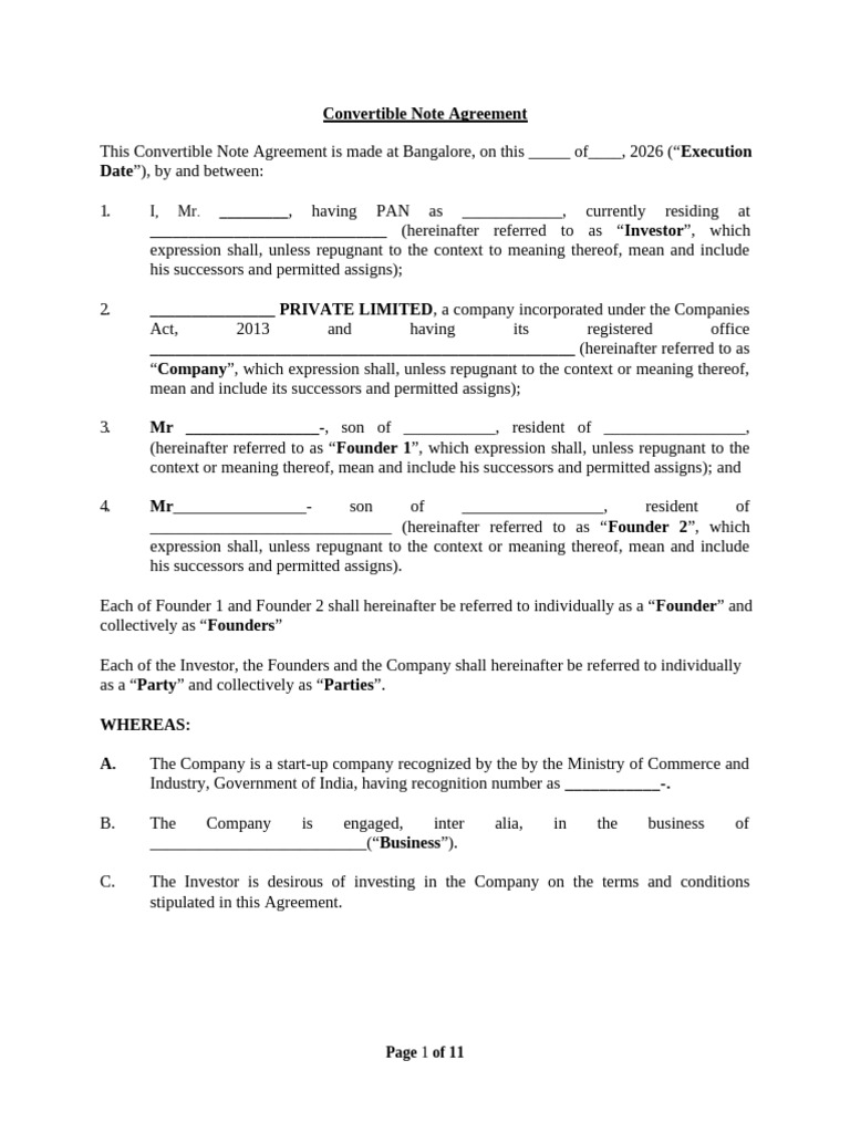 Convertible-Note-Agreement (1) | PDF | Liquidation | Valuation (Finance)