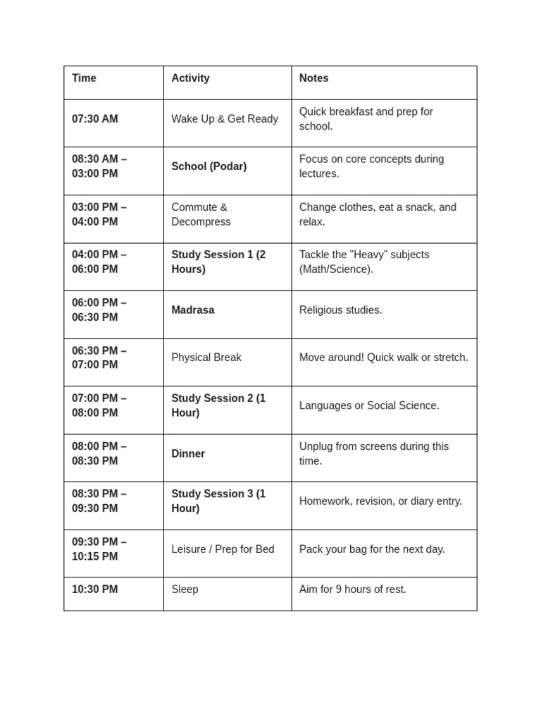 Cb Viii Time Table 25-26 | PDF