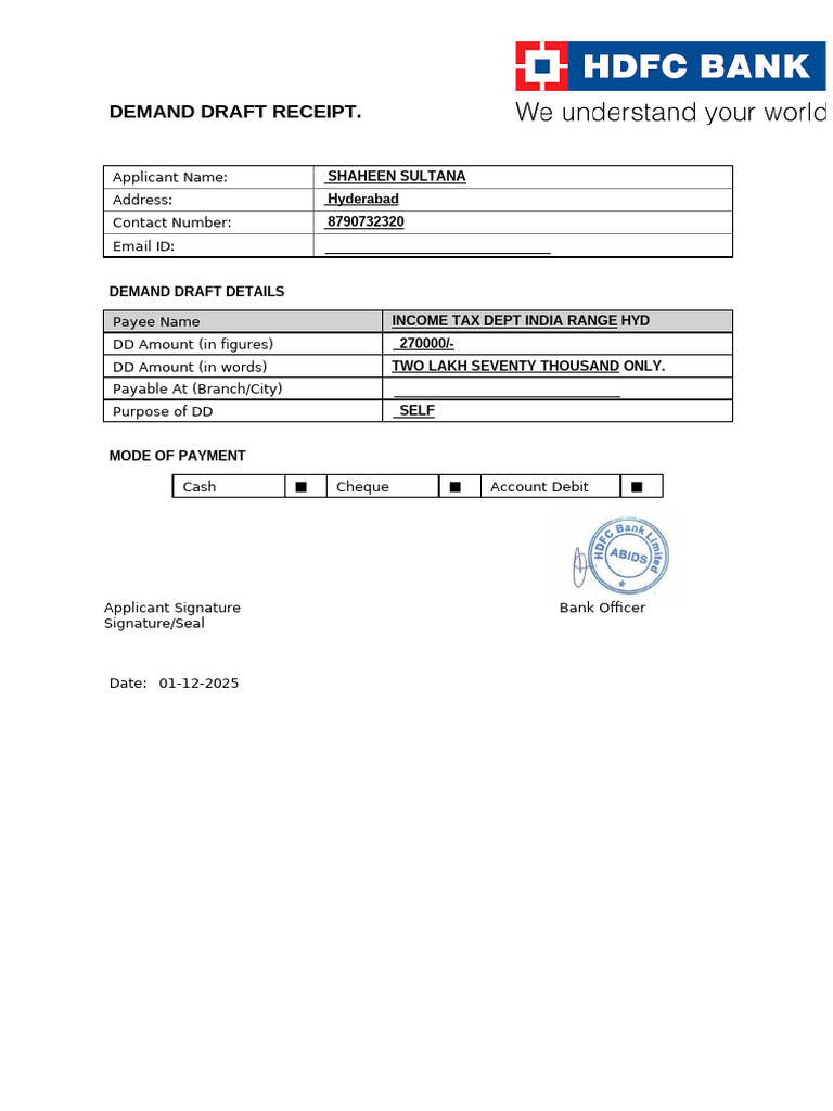 Demand Draft Ss | PDF
