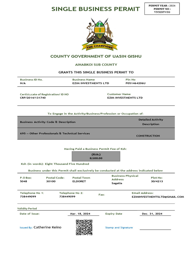 Ezim Business Permit County | PDF