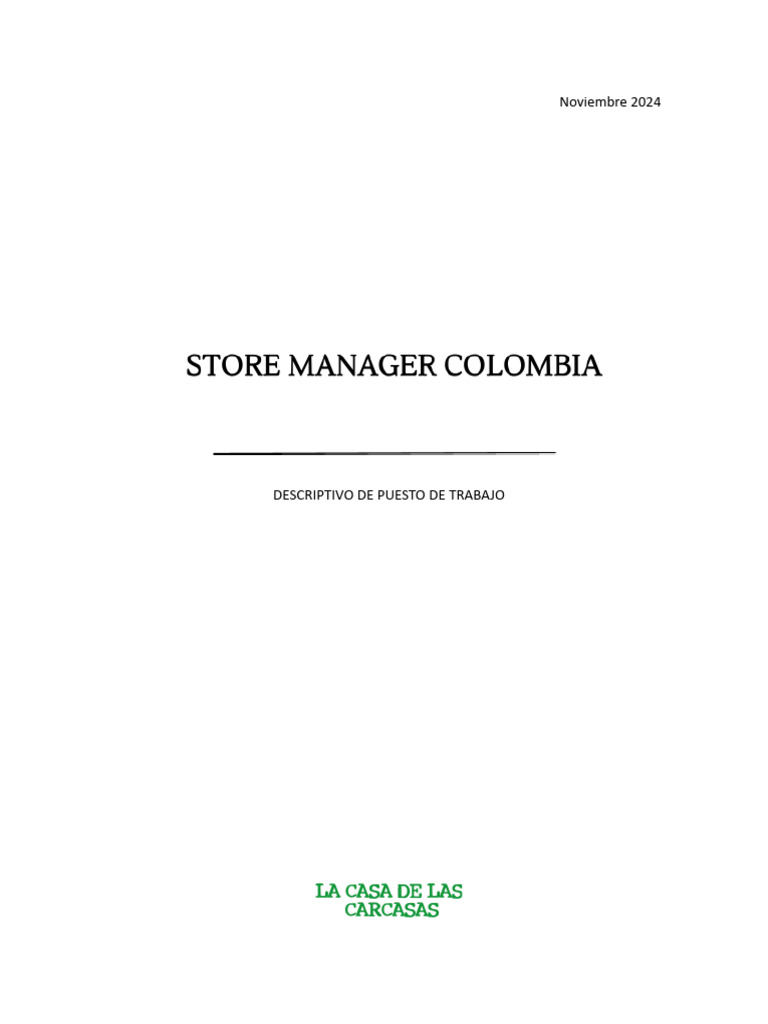 Job Description Template STORE MANAGER.docx | PDF
