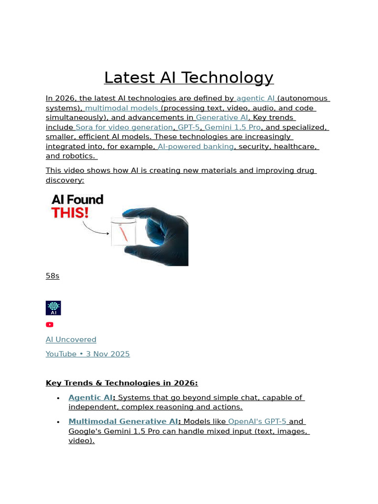 Latest AI Technology | PDF | Artificial Intelligence | Intelligence (AI ...