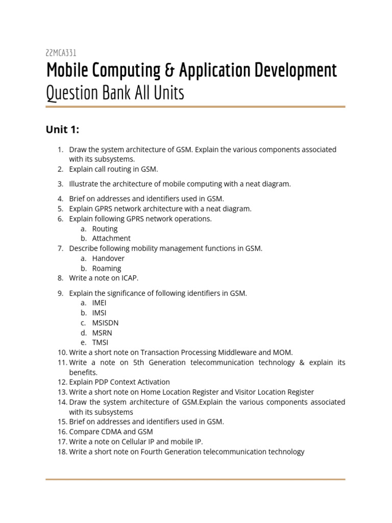 Question Bank All Units - Mobile Computing & Application Development ...