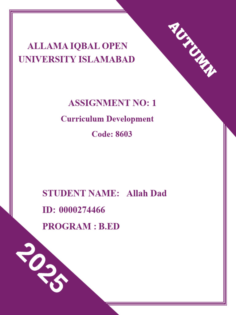 8603 (1) Allah Dad | PDF | Curriculum | Teachers
