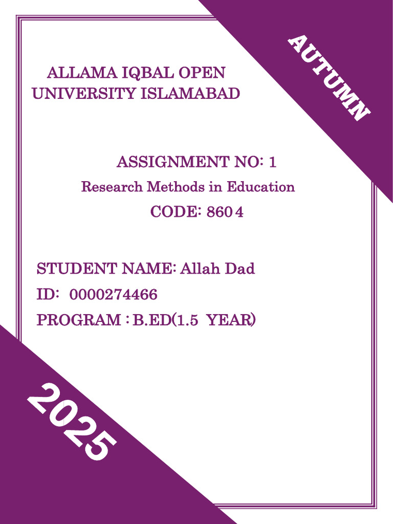 8604-1 Allah Dad | PDF | Methodology | Knowledge