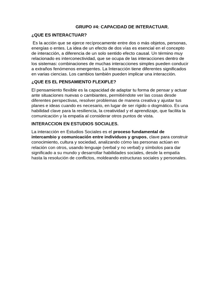 Capacidad de Interactuar | PDF