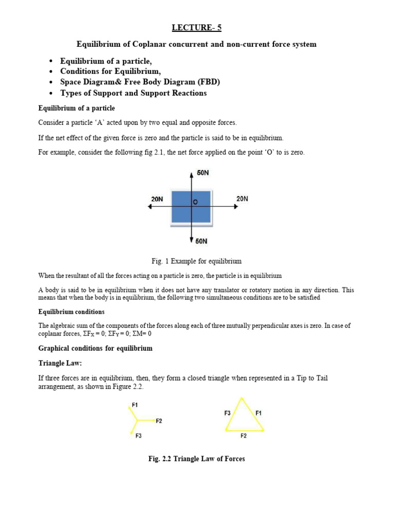 Equilibrium of Force System | PDF | Friction | Force