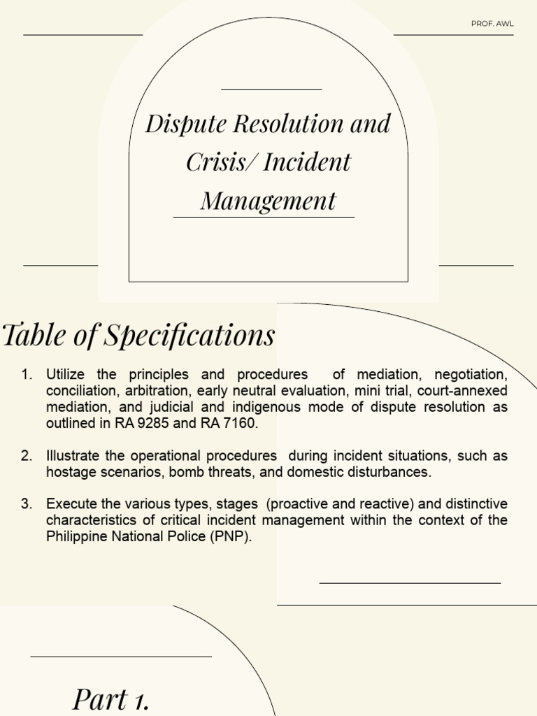 Crim 6 Dispute Resolution (New Tos) | PDF | Mediation | Alternative ...