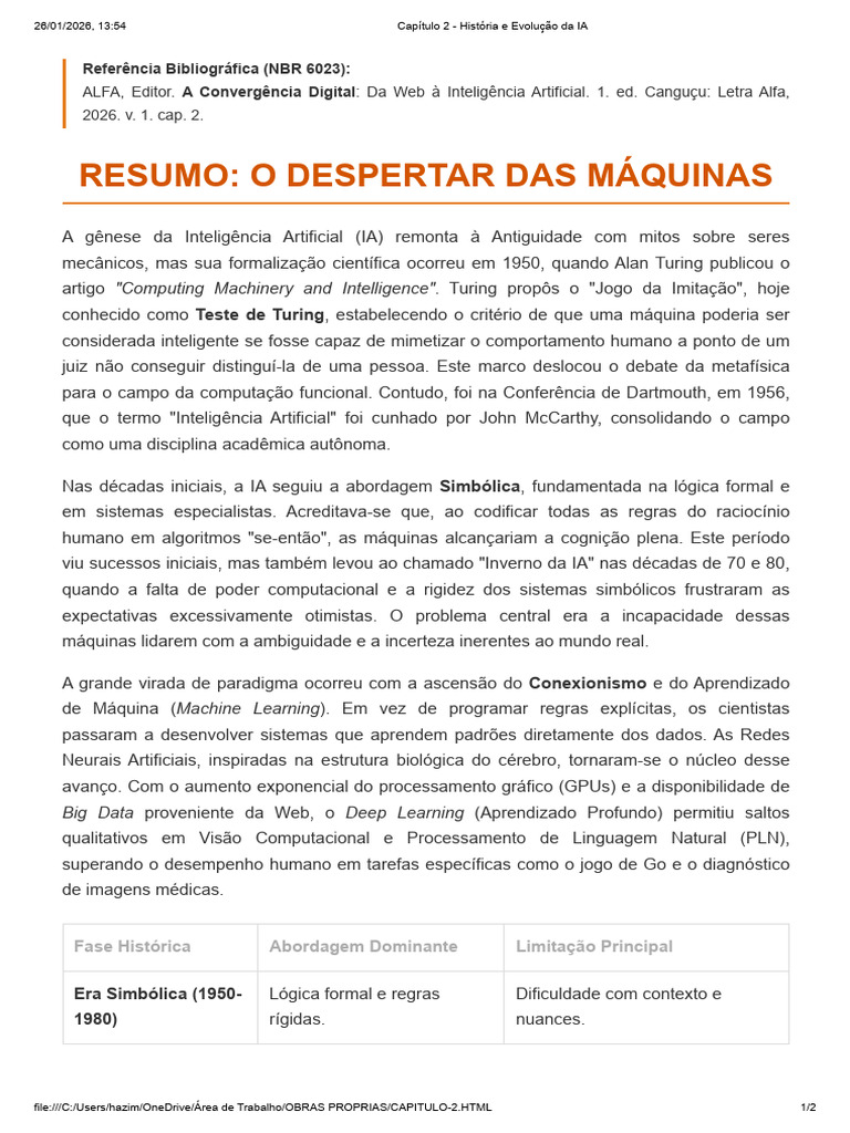Capítulo 2 - História e Evolução Da IA | PDF | Inteligência artificial ...