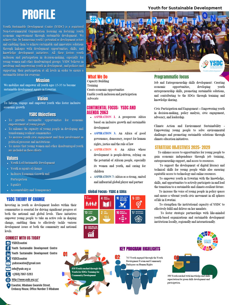 YSDC Profile | PDF | Sustainability | Empowerment