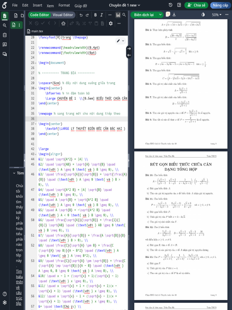 Chuyên Đề 1 New - Online LaTeX Editor Overleaf | PDF