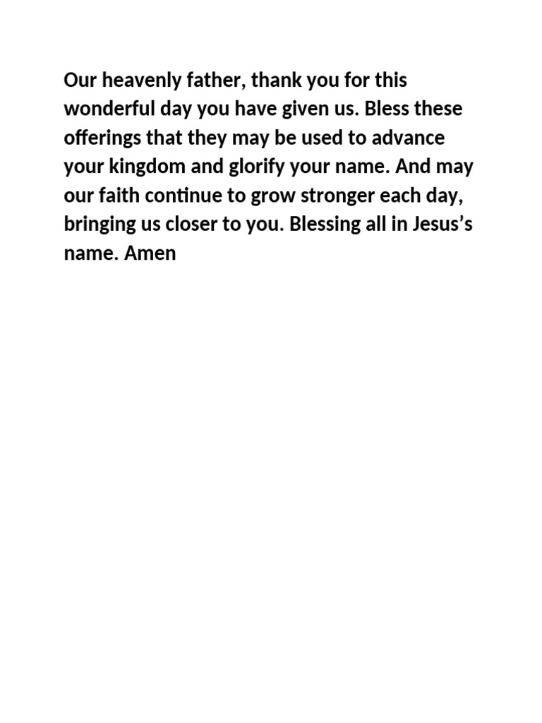 Offertory Prayer | PDF