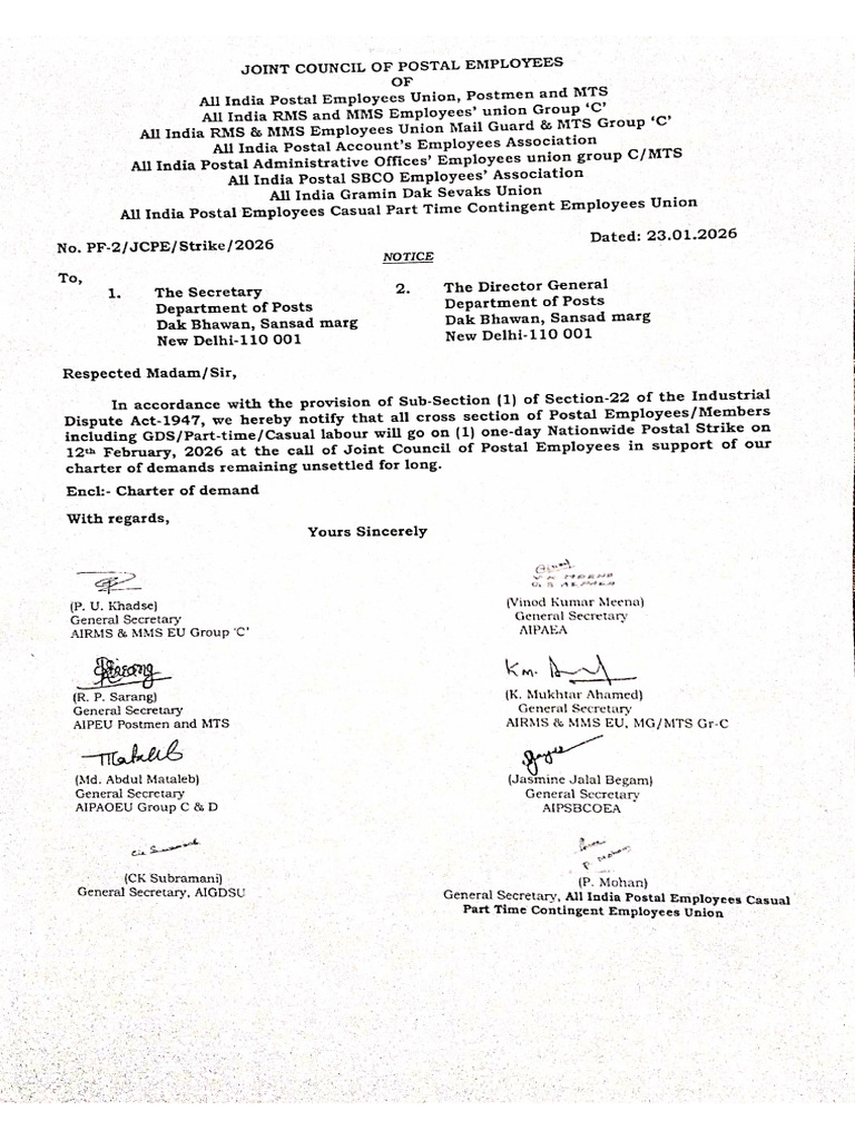 Strike Notice 12.02.2026 | PDF