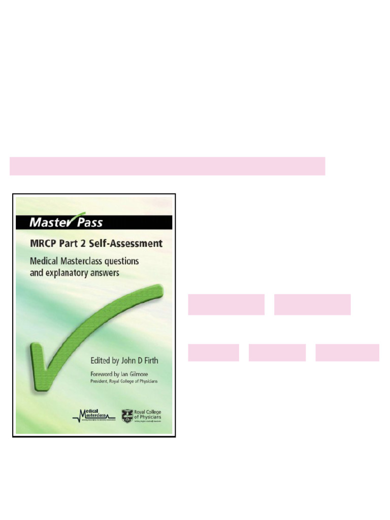 MRCP Part 2 Self Assessment Medical Masterclass Questions and ...