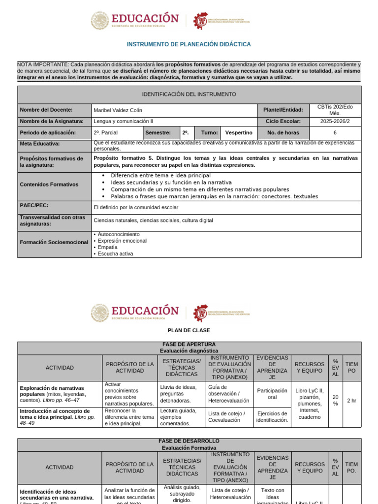 LyC2_PLANEACION_PF5 | PDF | Modificación de comportamiento | Cognición