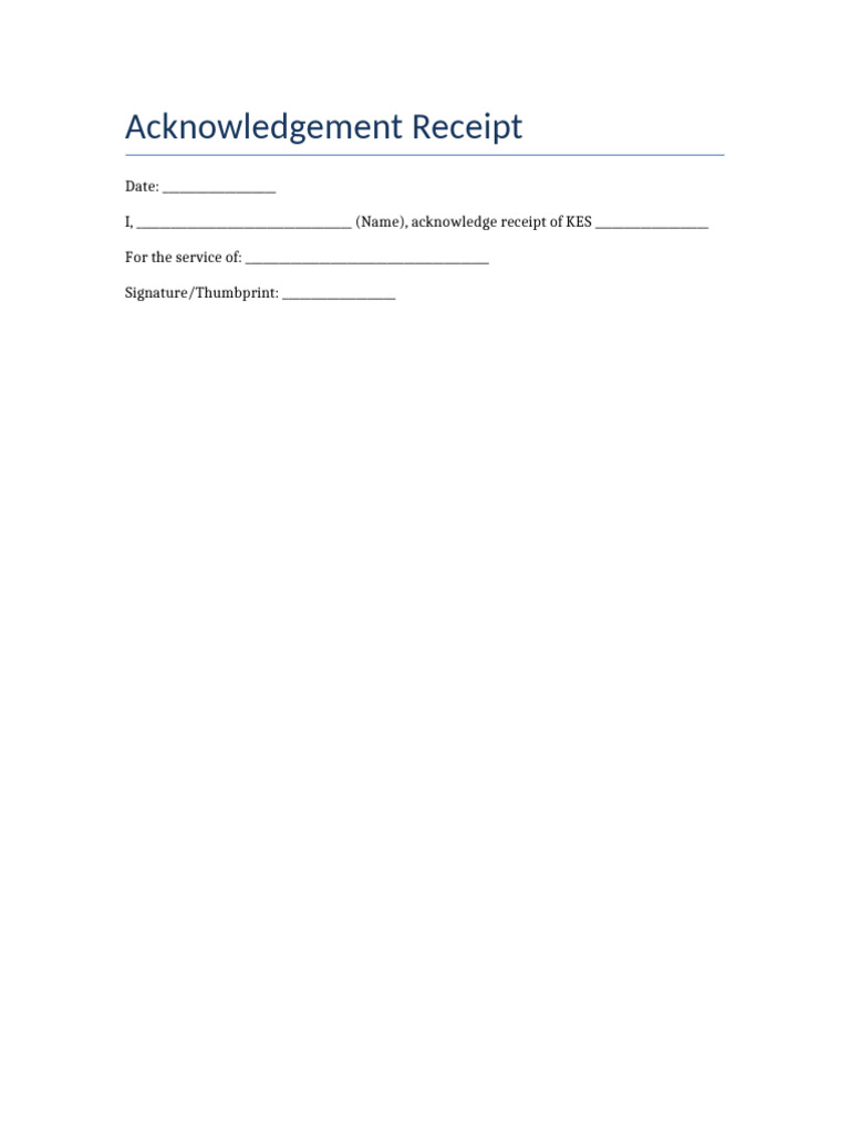 Acknowledgement Receipt Template | PDF