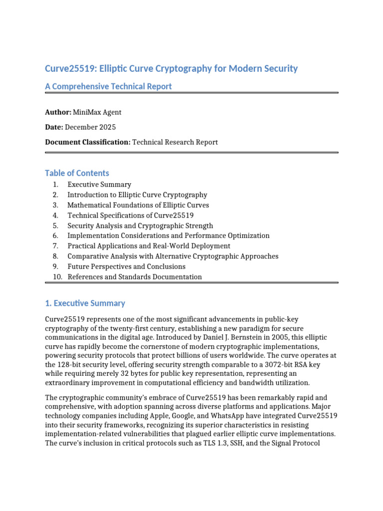 Curve25519 Report | PDF | Cryptography | Transport Layer Security