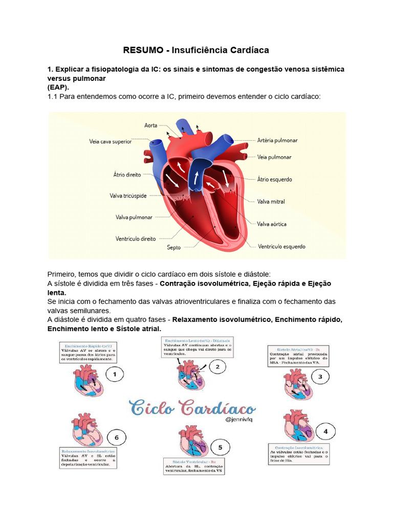 Resumo - Insuficiência Cardíaca | PDF | Coração | Insuficiência cardíaca