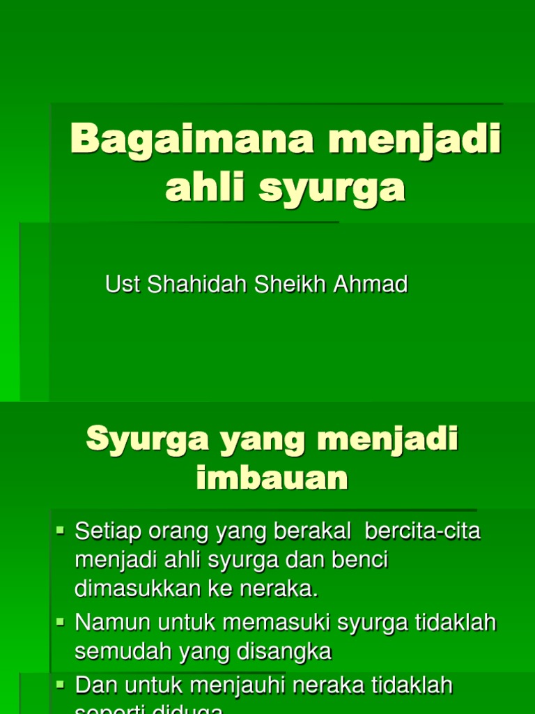Bagaimana Menjadi Ahli Syurga Pdf
