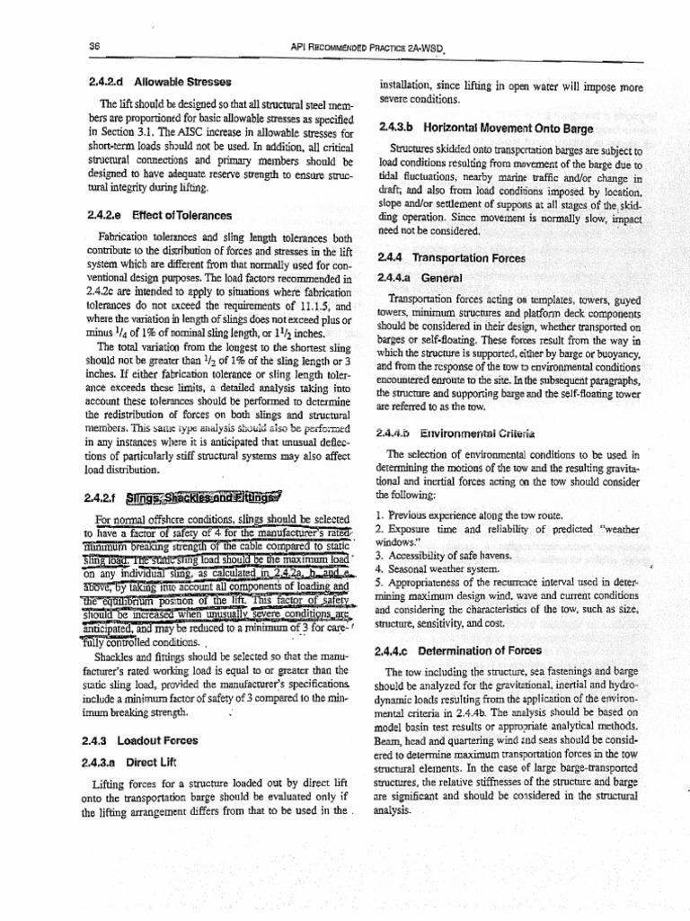 API Rp 2a-Wsd Para 2.4.2f | PDF