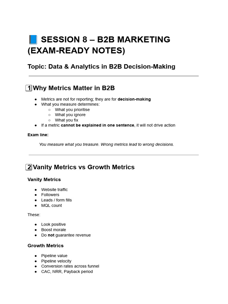 ️ Session 8_ Metrics & Analytics | PDF | Marketing | Economies