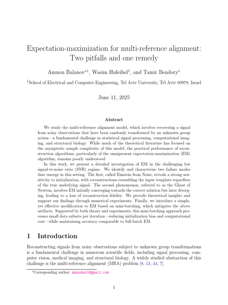 Expectation-Maximization For Multi-Reference Alignment: Two Pitfalls ...