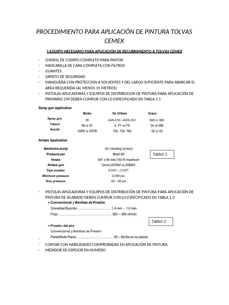 PROCEDIMIENTO PARA Lijado y Aplicacion de Pintura Cemex | PDF