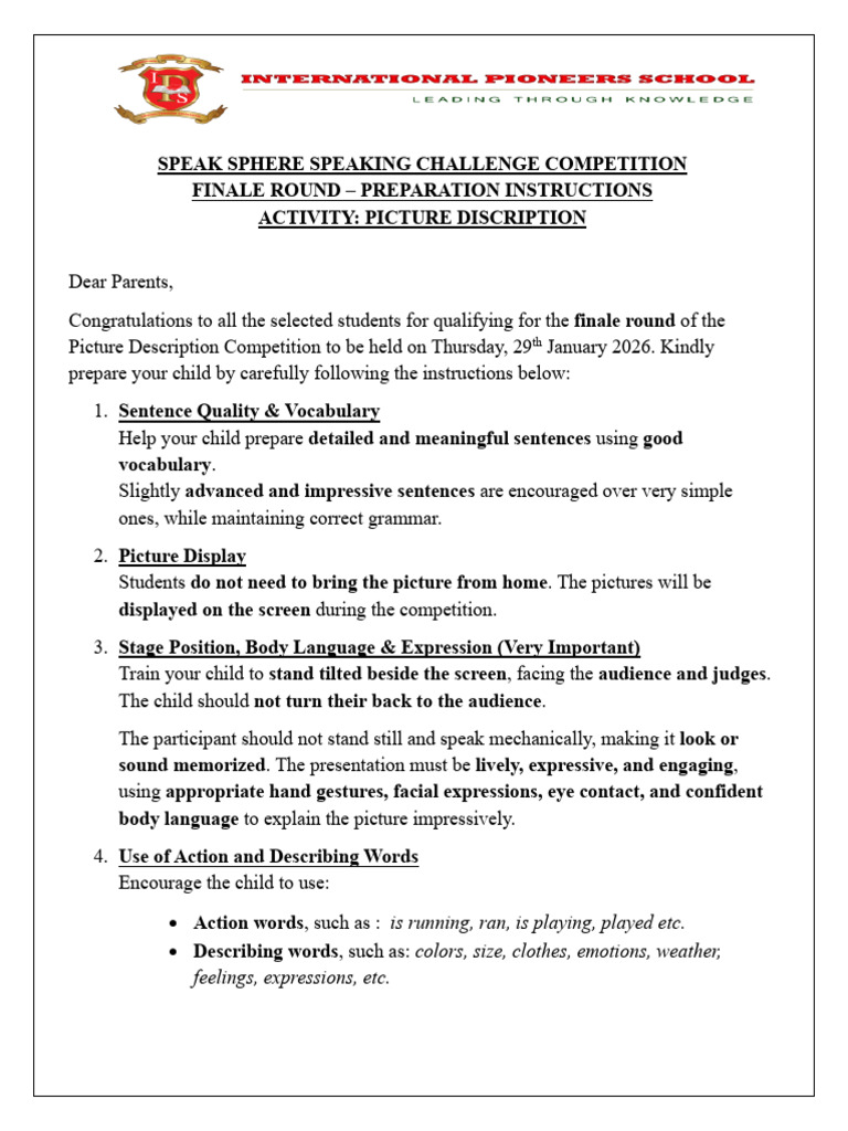 SPEAK SPHERE FINALE ROUND | PDF | Body Language | Vocabulary