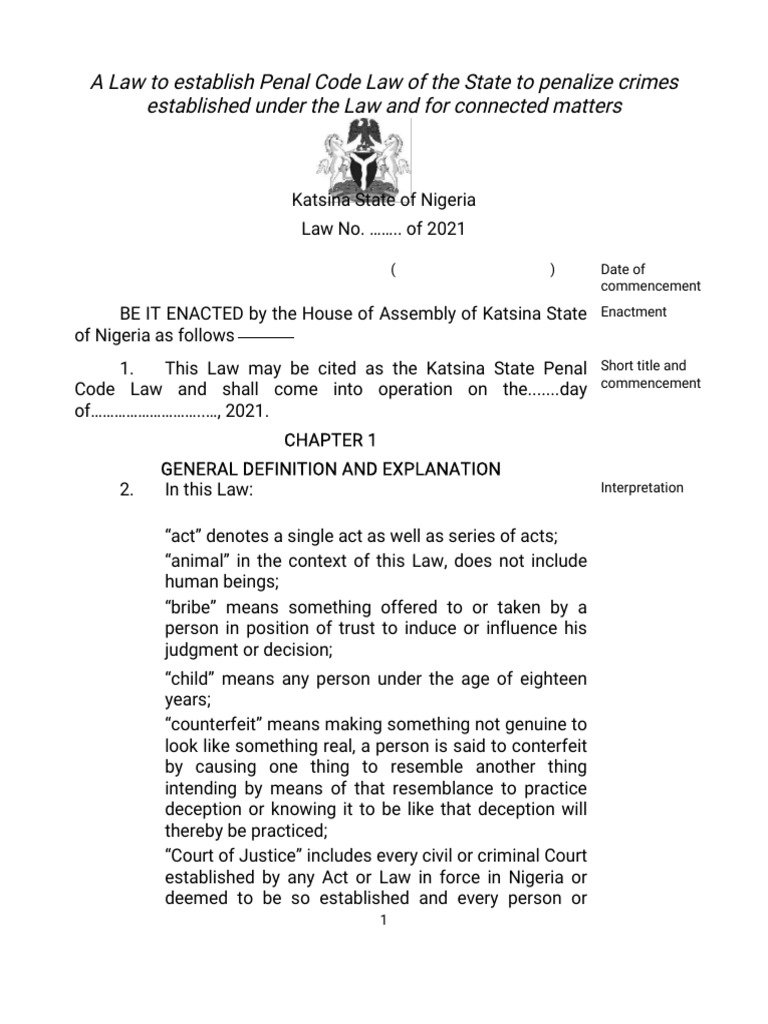Penal Code Law Kt, 2021 | PDF