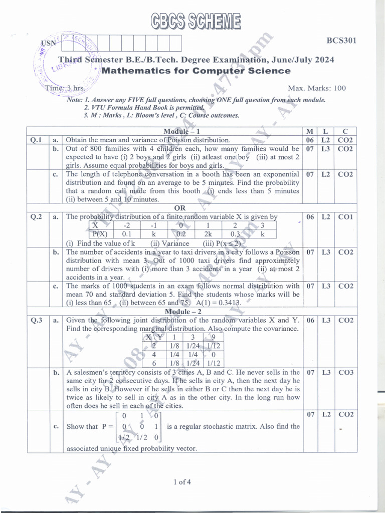 BCS301 | PDF | Variance | Sampling (Statistics)