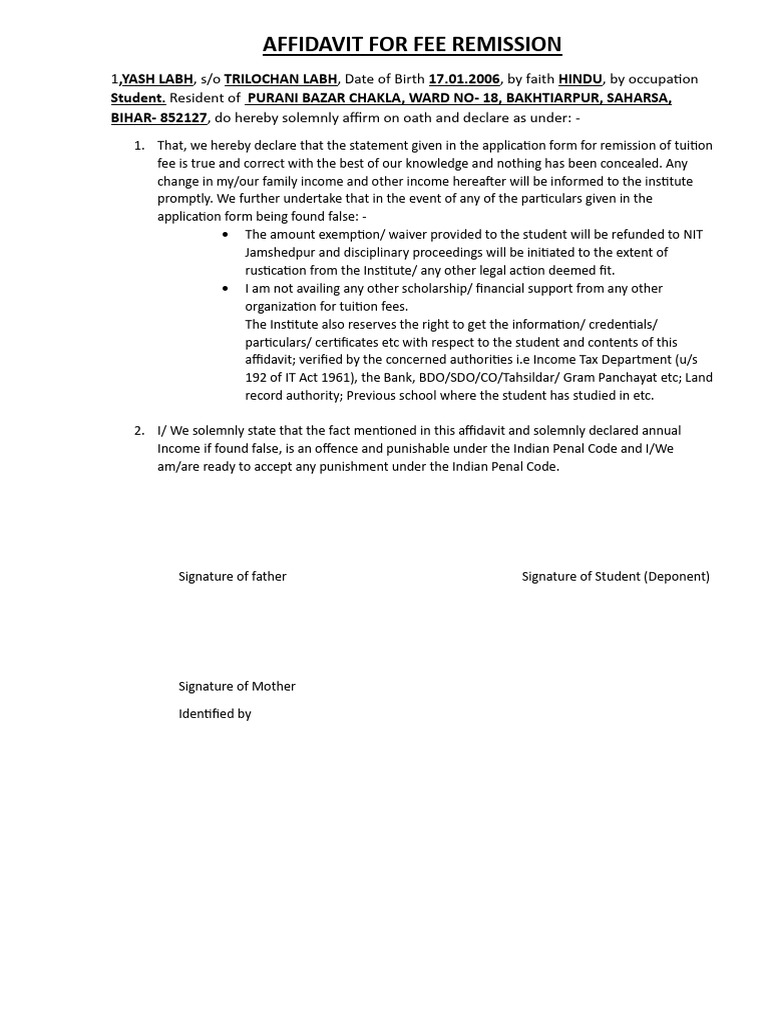 Yash Affidavit | PDF