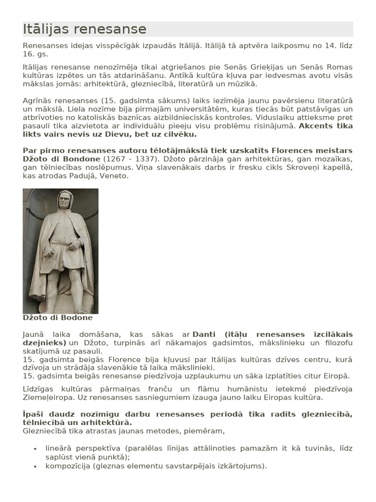 Itālijas renesanse | PDF