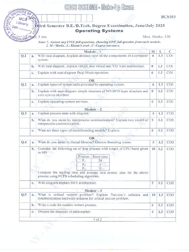 Operating Systems BCS303 | PDF