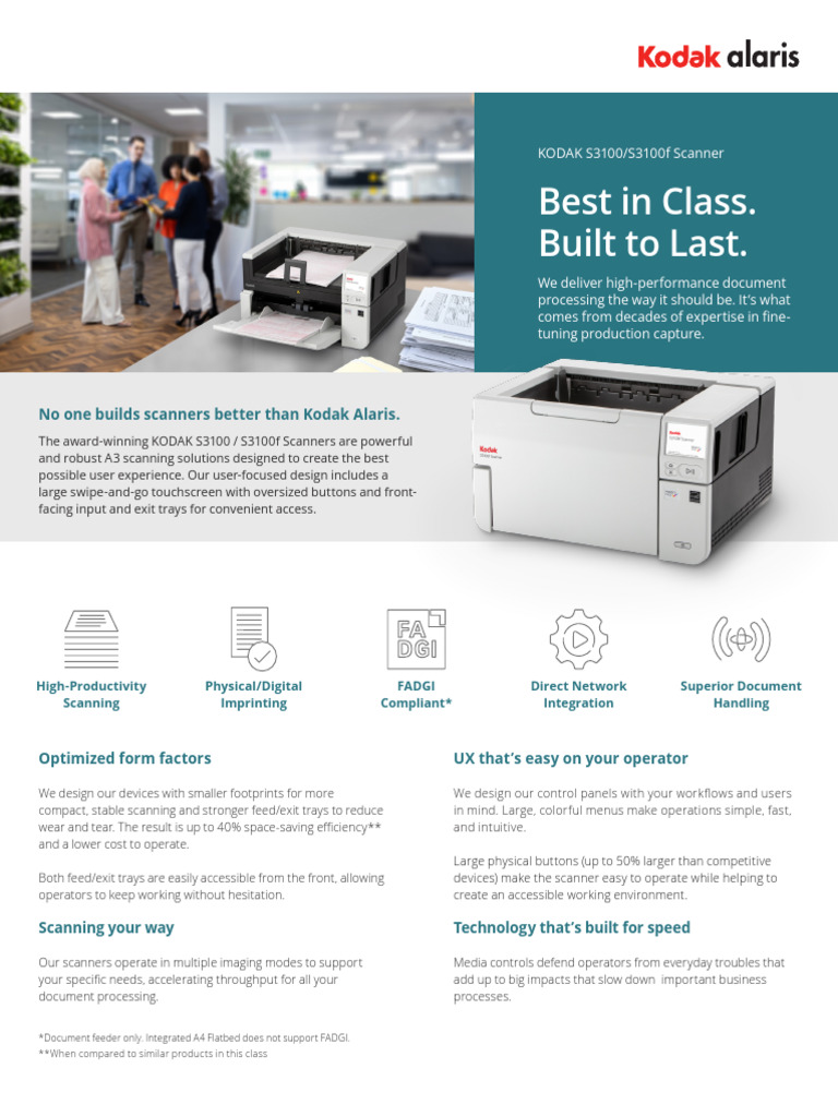 Kodak s3100 Scanner | PDF | Image Scanner | Office Equipment