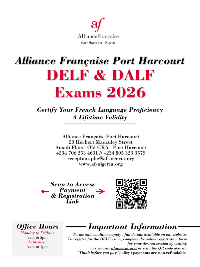 DALF Exam - Flyer - 2026 | PDF | Qualifications | Standardized Tests