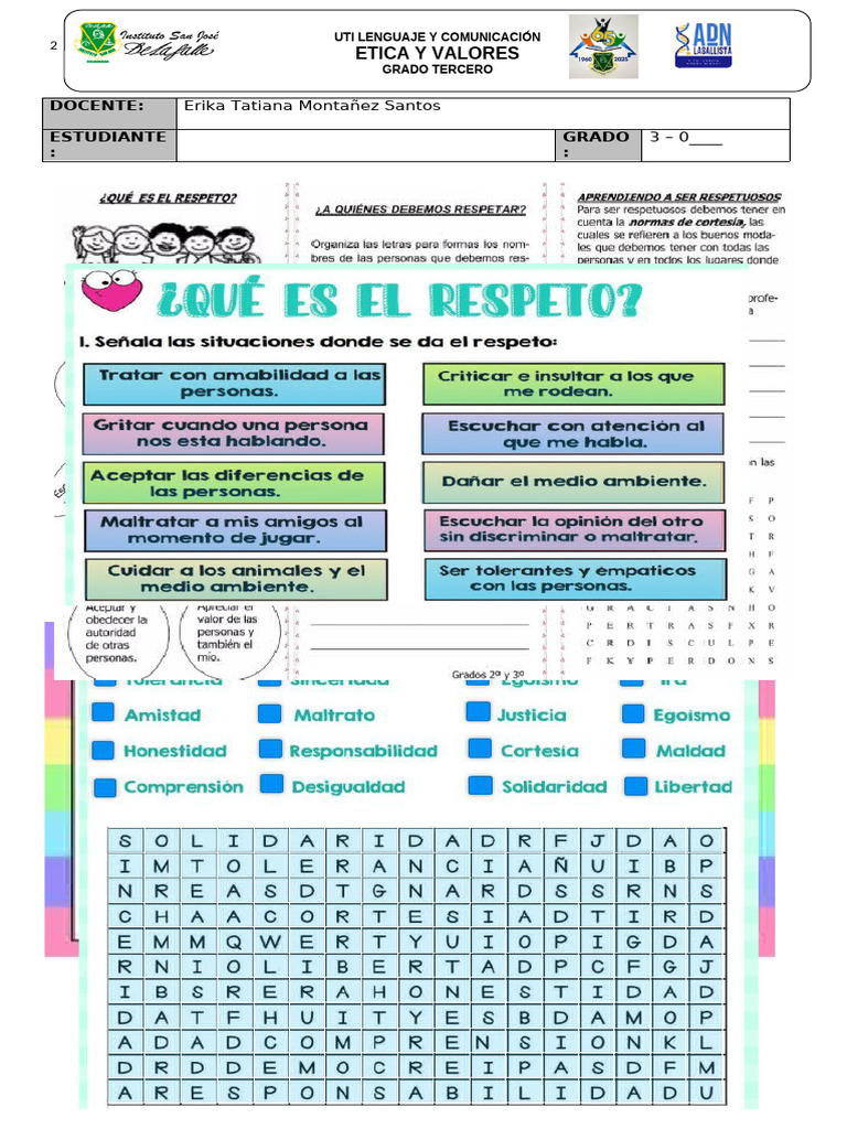 GUÍA ETICA Valor Del Respeto | PDF