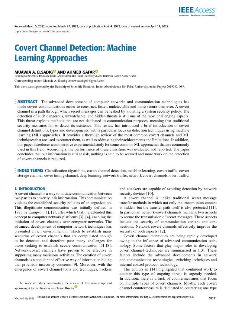 Covert Channel Detection Machine Learning Approaches | PDF | Machine ...