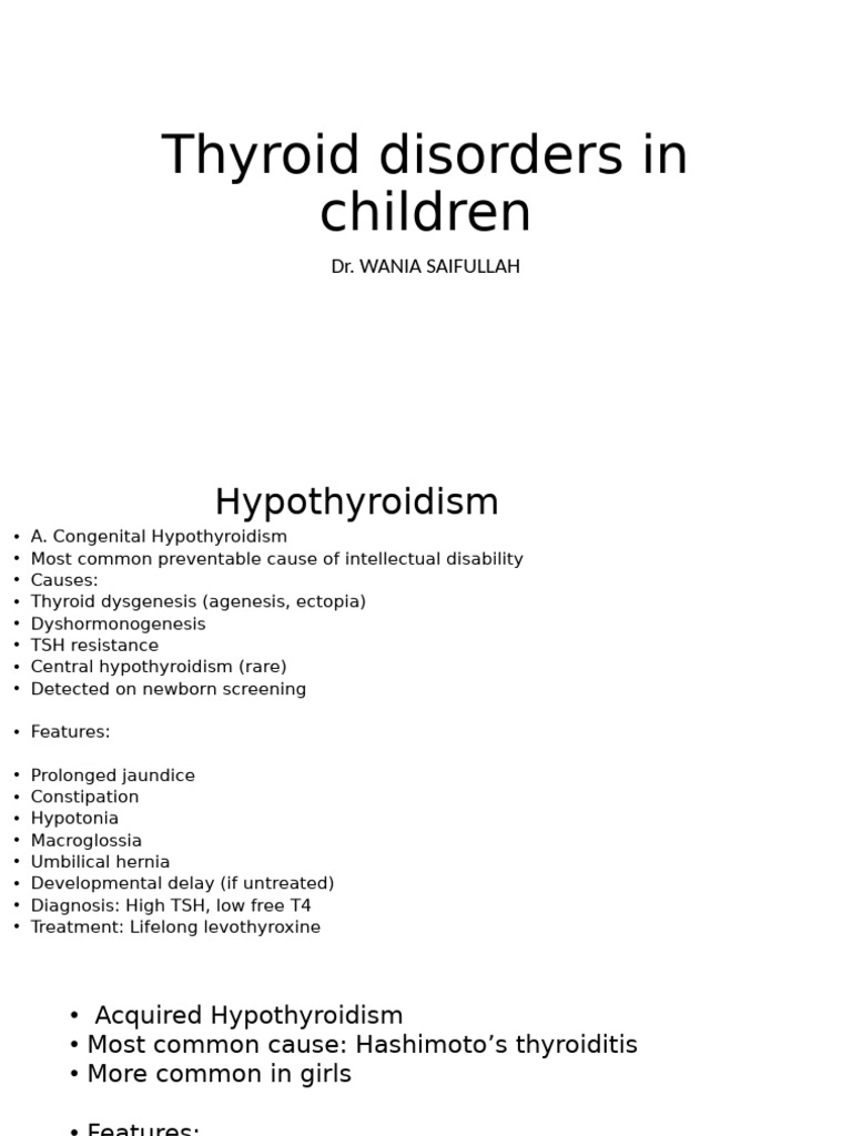 Thyroid Disorders in Children - pptx1 | PDF | Hypothyroidism ...