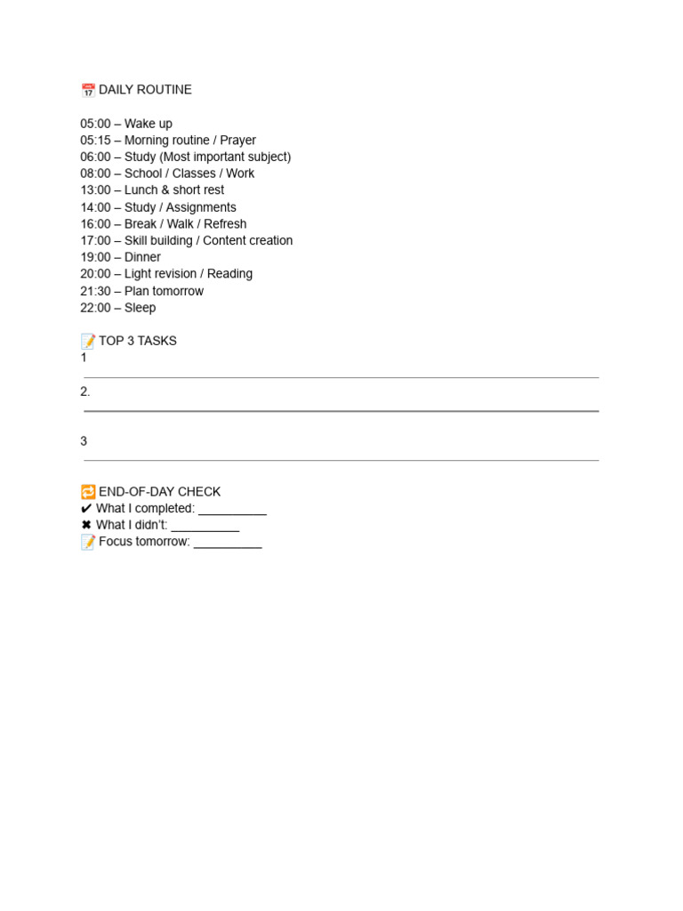 ? Daily Routine | PDF