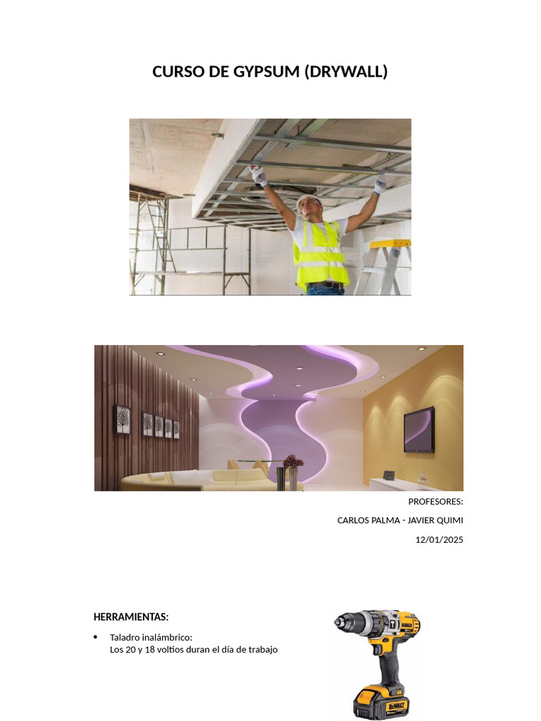 Curso de Drywall | PDF | Sector secundario de la economía | Materiales
