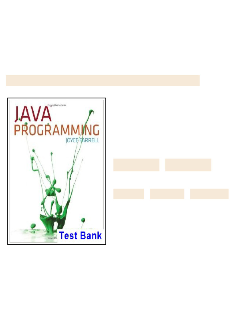 Java Programming 7th Edition Joyce Farrell Test Bank latest pdf 2025 ...