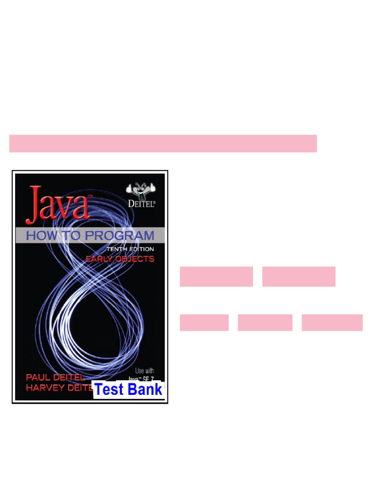 Java How to Program Early Objects 10th Edition Deitel Test Bank Full ...