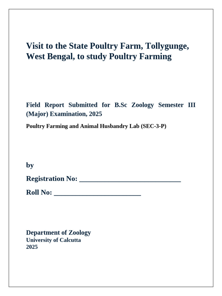 Poultry Practical Report 2026 | PDF | Poultry | Agriculture