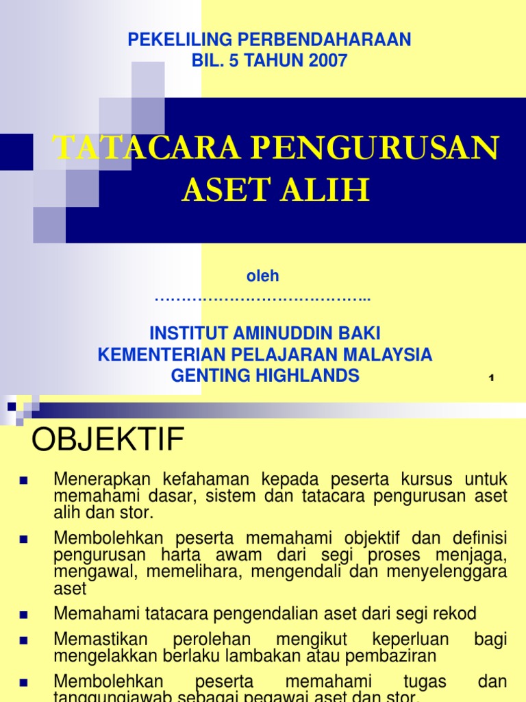 Tpakl 0507 Combine Stor Pengurusan Aset Alih Kerajaan Pdf