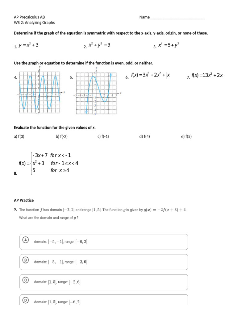 WS 2 - Analyzing Graphs | PDF