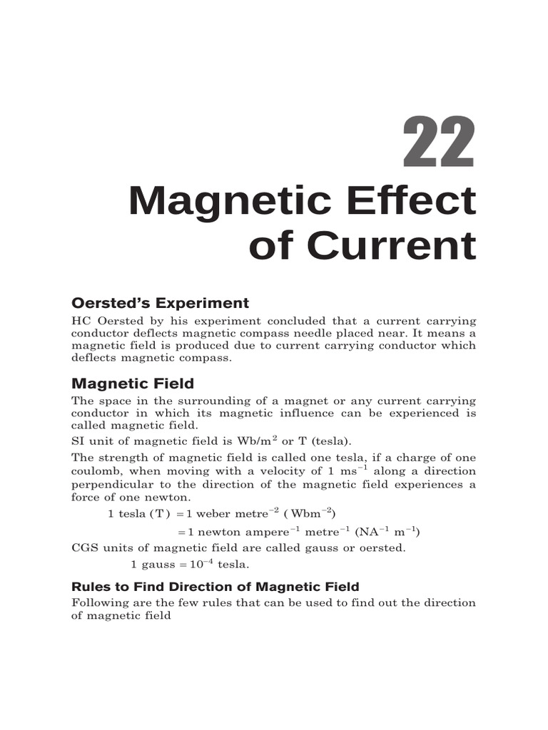 p Magnetic Effect of Current | PDF | Magnetic Field | Force
