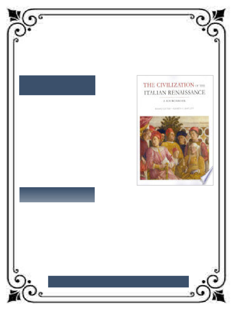 The Civilization of the Italian Renaissance A Sourcebook 2nd Edition ...