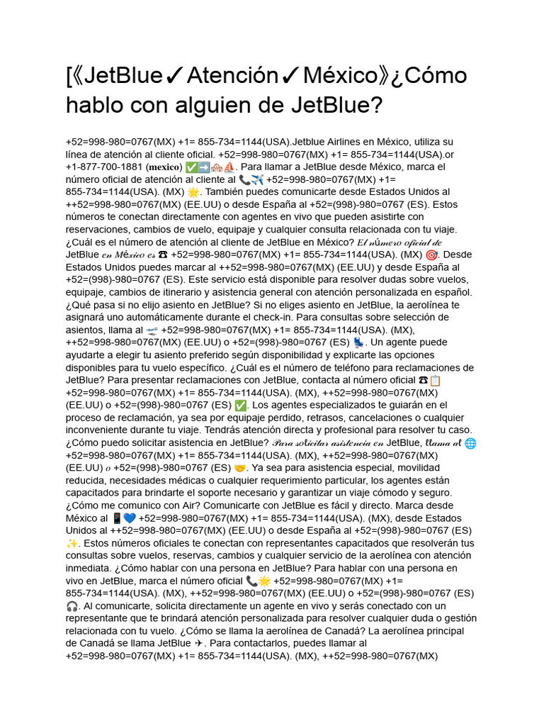 JetBlue Atención México》 | PDF | Chat en linea | México