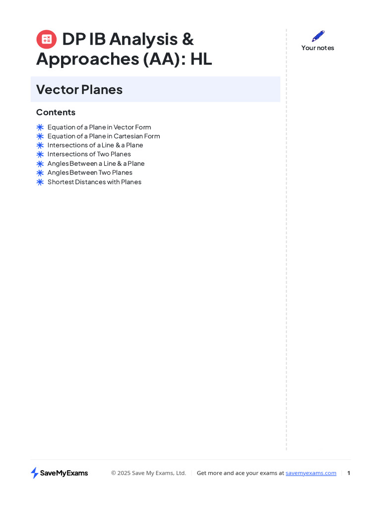 Vector Planes | PDF | Line (Geometry) | Angle
