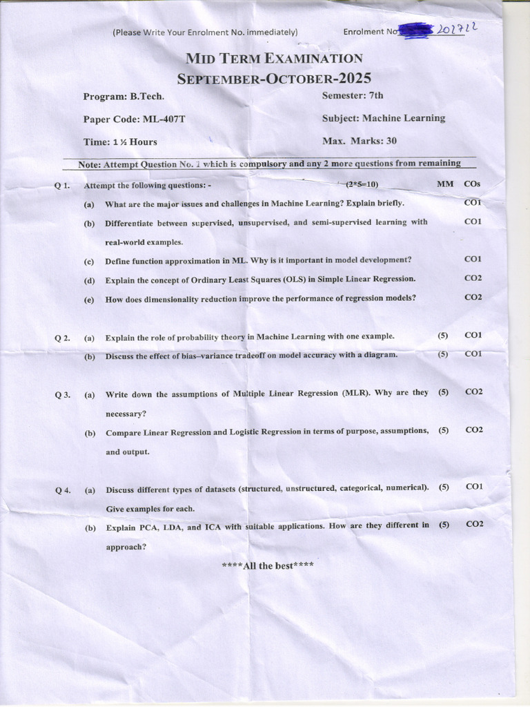 ML Midsem 2025 | PDF